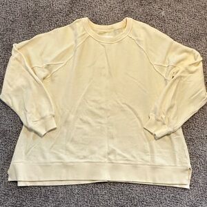 aerie Light Yellow Crewneck Pullover Sweatshirt